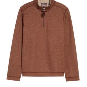 Johnston & Murphy Kids Reversible Solid Quarter Zip Pullover